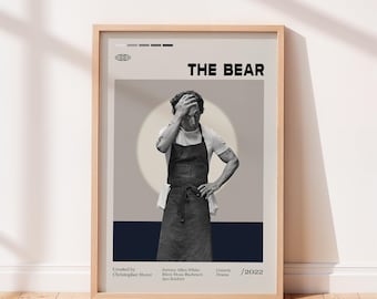 The Bear Movie Poster, Tv Series Poster, Jeremy Allen White, Vintage tv show poster, Minimalist Art, Retro Poster, Vintage Poster.