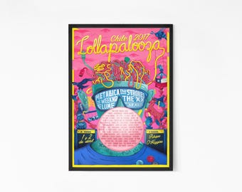Retro-style Poster Promoting Lollapalooza 2025 in Chicago - Etsy