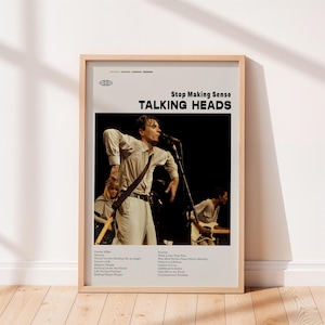 Póster Talking Heads - Stop Making Sense 1984, Jonathan Demme, David Byrne, Tina Weymouth, arte minimalista, póster retro, arte de pared para el hogar.