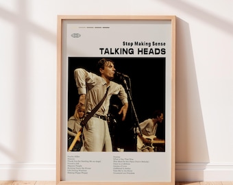 Talking Heads - Stop Making Sense 1984 Poster, Jonathan Demme, David Byrne, Tina Weymouth, Minimalist Art, Retro Poster, Home Wall art.