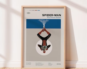 Spiderman, Far From Home Movie Poster, Vintage tv show poster, Minimalist Art, Retro Poster, Vintage Poster.