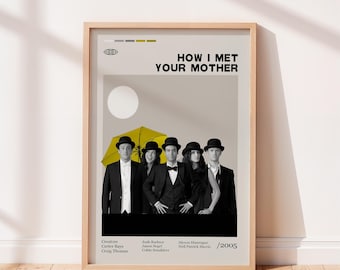 How i Met Your Mother Poster, HIMYM, Josh Radnor, Jason Segel, Cobie Smulders, Vintage tv show poster, Retro Poster, Home Wall art.