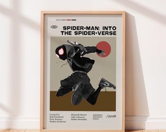 Poster del film Spider-Man: Un nuovo universo, Shameik Moore, Poster vintage di una serie TV, Arte minimalista, Poster retrò, Poster vintage.