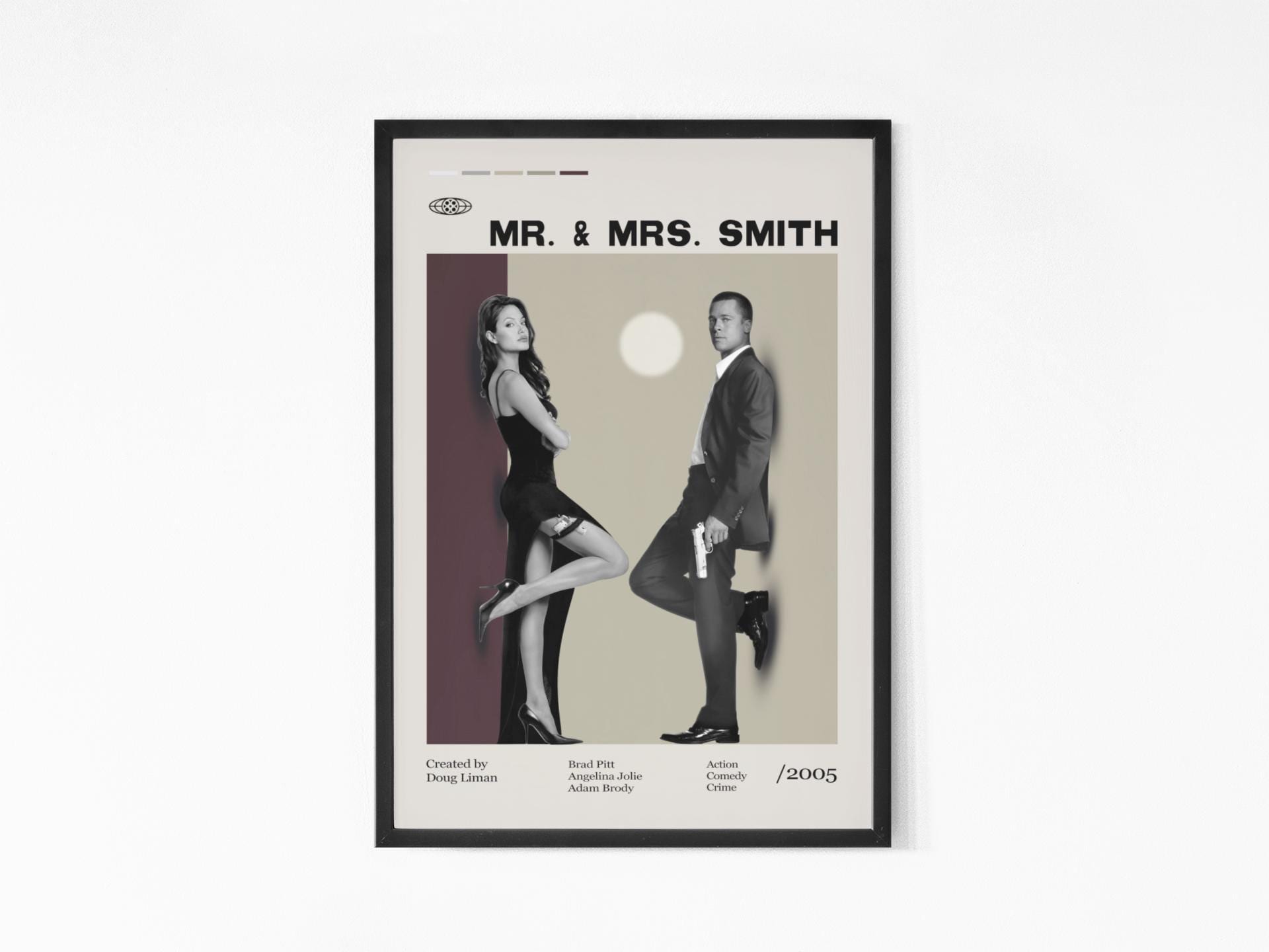 GFUWEWQEGUU Mr. & Mrs. Smith Affiches De Film Sur Toile Pour