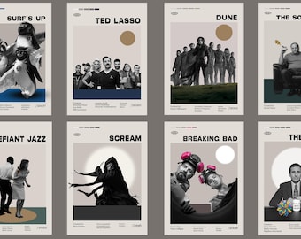 Personalized Poster, Custom Poster, Film Poster, TV Series Print, Mid-Century Design, Retro Style Art, Vintage-Inspired Poster.