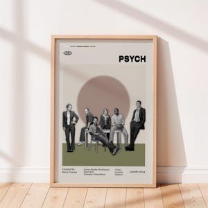 Psych Movie Poster, Psych Print, James Roday Rodriguez, Vintage tv show poster, Minimalist Art, Retro Poster, Vintage Poster, Home Wall art.