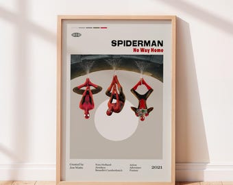 Spider Man No Way Home Filmposter, Spider Man Poster, Jon Watts, Tom Holland, Zendaya, Minimalistische Kunst, Retro Poster, Vintage Poster.