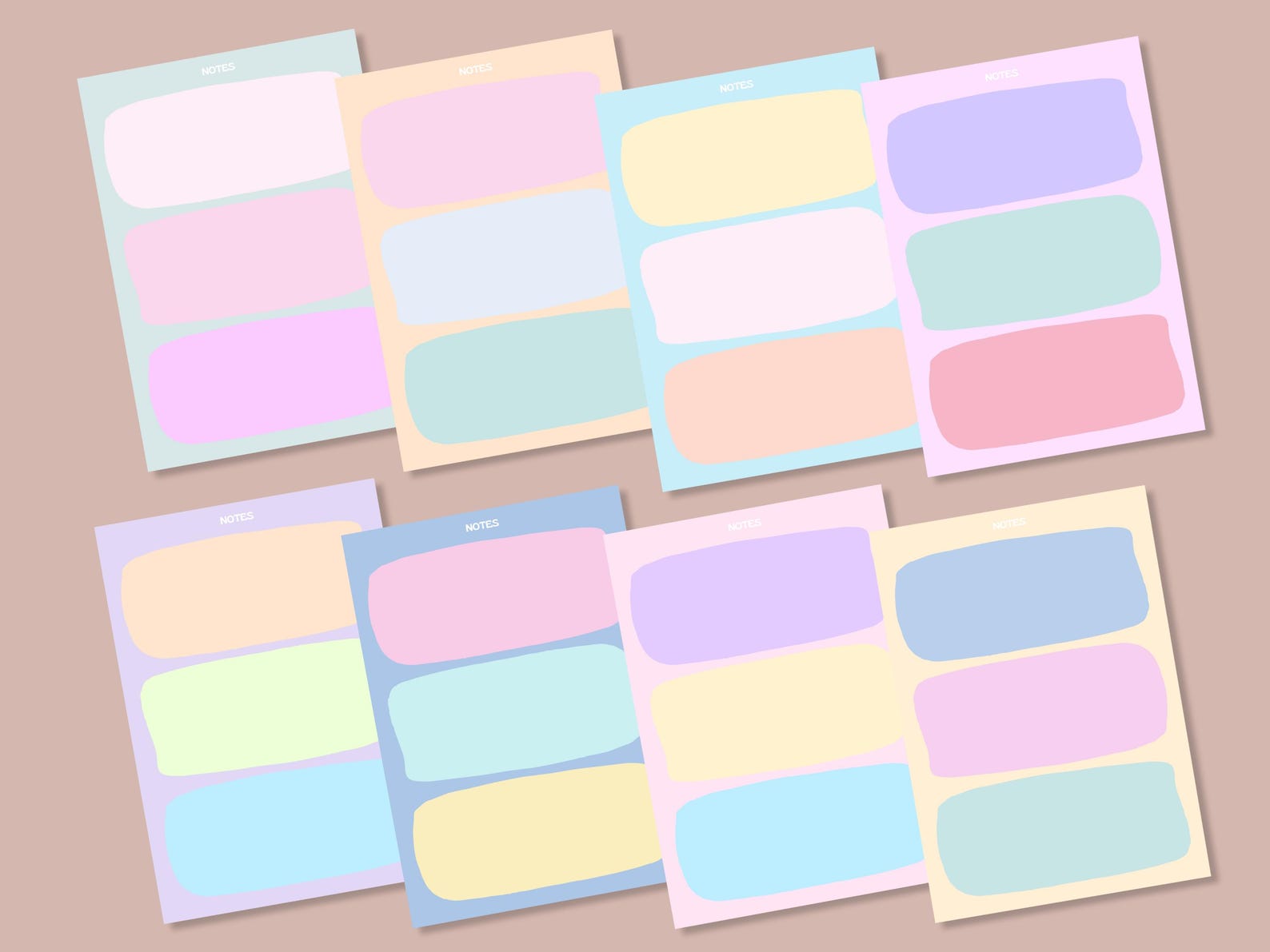 Printable Notepad, Digital Notepad, Colorful Pages to Print, Printable ...
