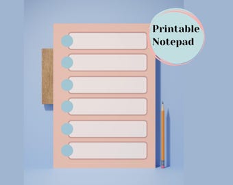 Colorful Pages to Print, Printable Notepad Pastel Pages, Digital ...