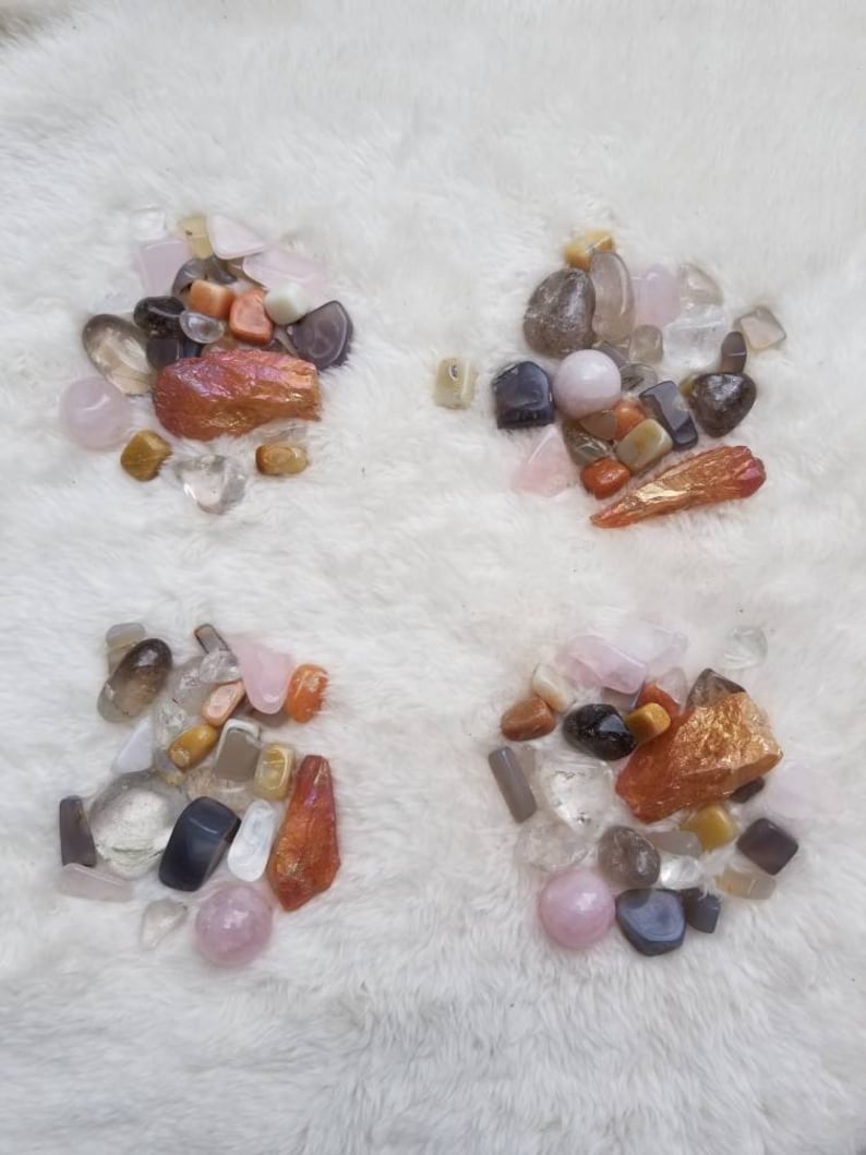 Rocks Peach Angel Aura Quartz Crystal Worry Stones Pocket Stones Rock Collectors Gemstone Grab Bag Curiosity Bag Agate Mix Pebbles