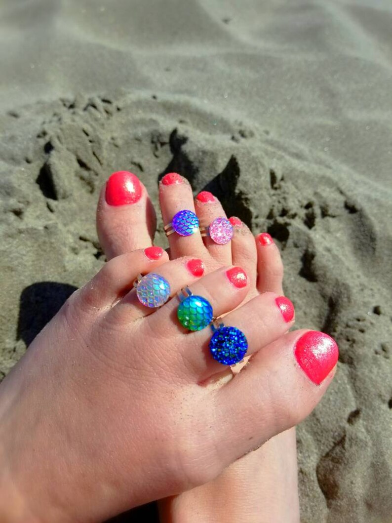 Cute Heart Toe Ring Adjustable Toe Ring Faux Glitter Druzy Etsy