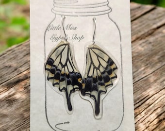 Real Yellow Butterfly Wing Earrings, Old World Swallowtail Butterfly Wing Earrings, Earthy Organic Jewelry, Real Insect Jewelry Unique BW102