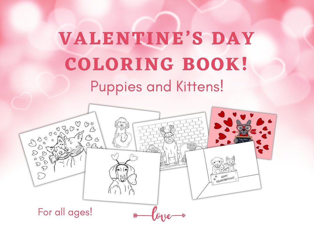 Digital Valentine’s Day Coloring Book - Etsy