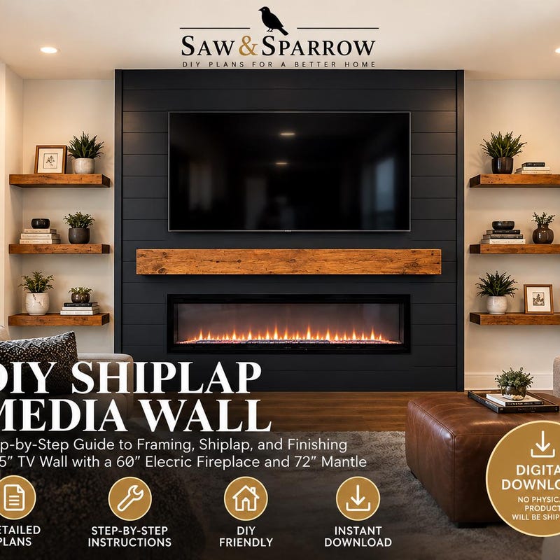 Tv Fireplace Wall Design - Etsy
