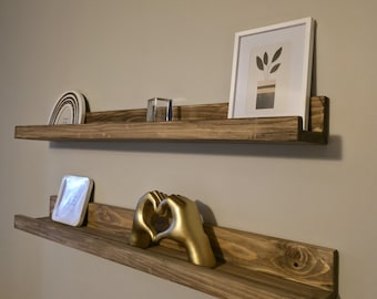 Solid Wood Floating Picture Ledge Modern Shelf