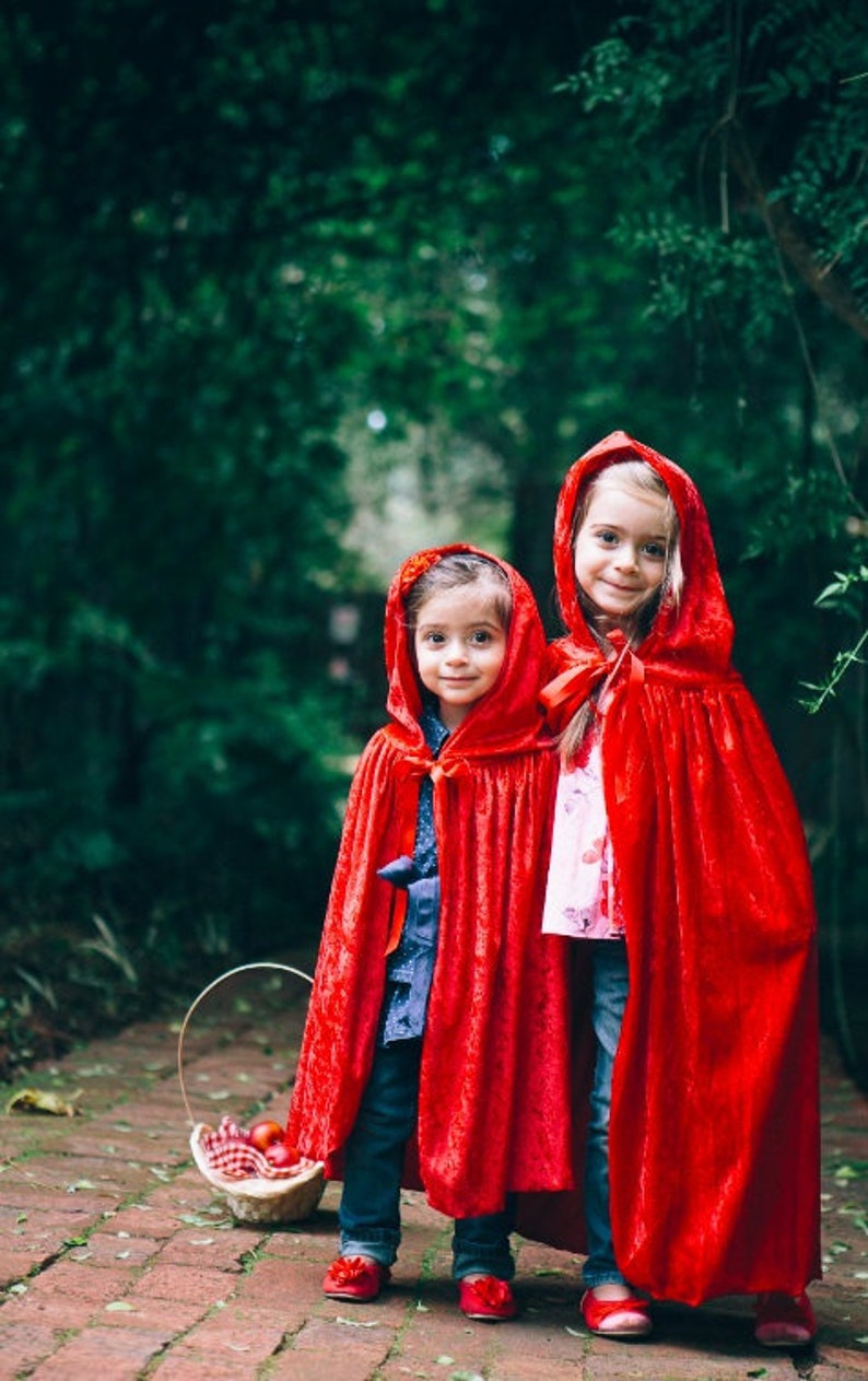 Set of 2 Child Red Riding Hood and Wolf Capes Handmade Toddler | Etsy