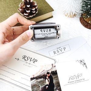 Tampon RSVP pour faire-part de mariage, faire-part de mariage et ensemble RSVP pour faire part de mariage avec réponse sur commande, idées de faire-part de mariage pour shower de mariage