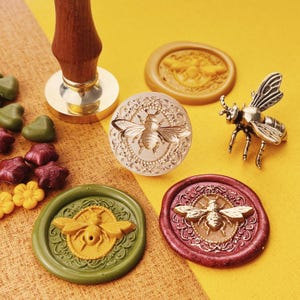 Sello de cera personalizado Sello de cera personalizado Sello de cera de abeja Kit de sello de cera, sello de cera con letras Sello de cera con logotipo comercial personalizado