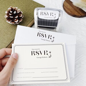 Faire-part de mariage avec demande de réponse personnalisée (RSVP), carte de mariage RSVP, parure de mariage, parure de faire-part de mariage à faire soi-même, tampon RSVP personnalisé, tampon de mariage