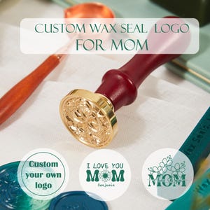 Kit de lacre personalizado, regalo personalizado para el Día de la Madre, sello de lacre para tarjeta del Día de la Madre, sello de lacre personalizado para mamá, sellos de lacre para regalos de mamá
