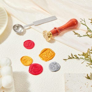 Trousse de timbre de cire, tampon de cire personnalisé pour cadeau de mariage, bâtonnets de cire à cacheter avec nom tampon de