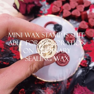 Sello de cera con forma de flor, mini sello de cera, sello de cera con forma de rosa, sello de cera floral, sello de cera para sobres, kit de sello de cera para cartas de boda