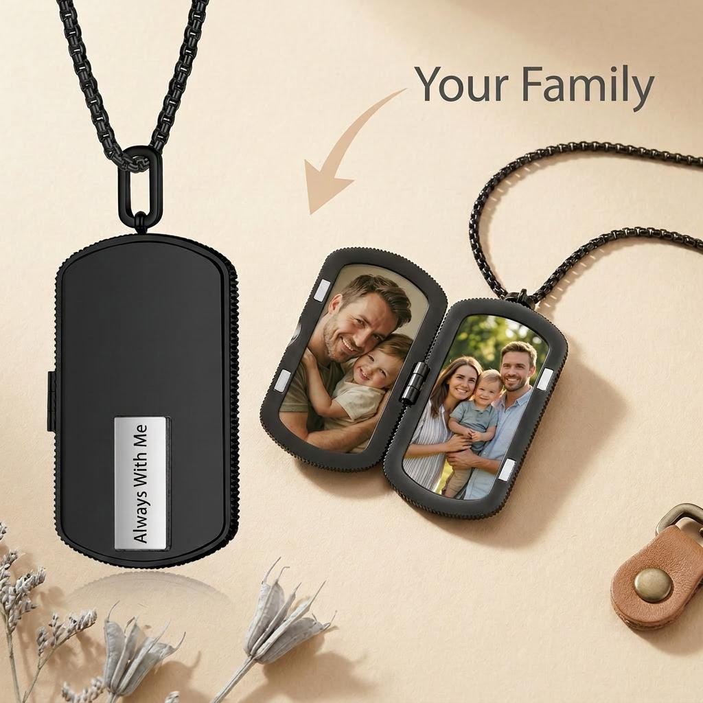 Photo necklace for men - Etsy 日本