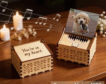 Personalized Pet Memorial Music Box, Custom Photo Dog Cat Loss Keepsake, Rainbow Bridge Keepsake, Memory Music Box