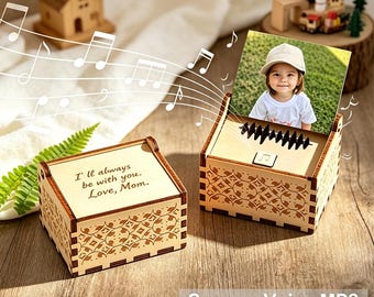 Personalized Photo Music Box with Custom Song,Lullaby Music Box for Daughter,Unique Granddaughter Birthday Gift