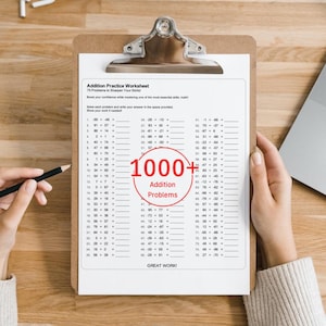 15 Printable Addition Math Worksheets Bundle – Over 1,000 Problems for Mastering Double-Digit Addition (With Negatives Included)!