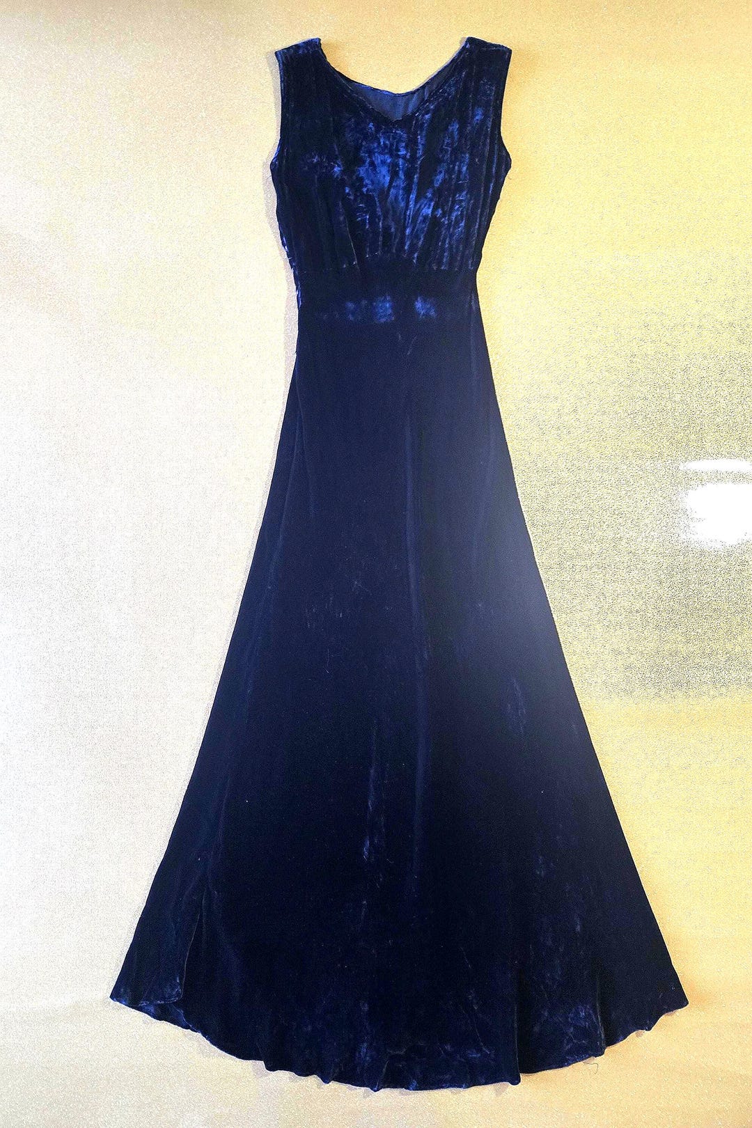 Vintage Silk Velvet Gown. 1930s Full Length Black Dress. - Etsy