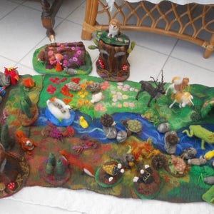 Felted play mat, Child's play mat, countryside play mat, hand felted play mat, Waldorf, Pre School, Play scape, Nursery School, Play Group, image 10