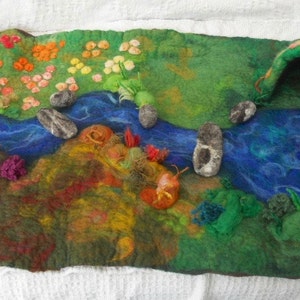 Felted play mat, Child's play mat, countryside play mat, hand felted play mat, Waldorf, Pre School, Play scape, Nursery School, Play Group, image 2