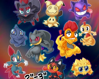 Some Favorite Pocket Monsters - Sparkly Stickers