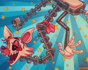Five Nights At Freddy&#39;s Inspired 8.5&quot; x 11&quot; Glossy Art Print - Meet Mangle!