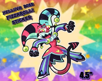 Helluva Boss - 4" Sparkly Holographic Fizzarolli Sticker