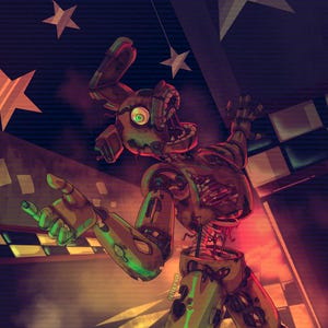 Five Nights at Freddy&#39;s Inspired 8.5&quot; x 11&quot; Horror Art Print- Springtrap at Fazbear&#39;s Fright