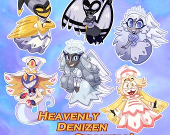 Hazbin Hotel Sparkly Sticker - Heaven Denizens