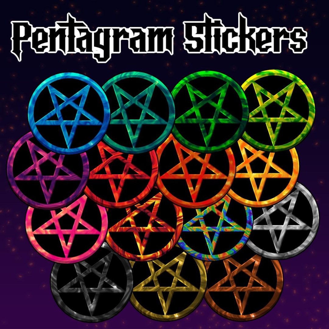 Occult Inverted Pentagram Star Sticker - Variety of Colors and Sizes ...