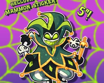 Helluva Boss - 5" Sparkly JUMBO Holographic Mammon Sticker