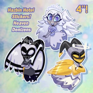Hazbin Hotel Sparkly 4&quot; Sticker - Heaven Denizens