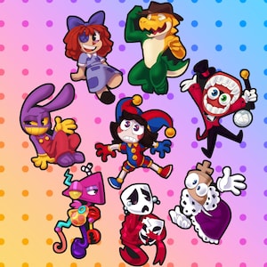 The Amazing Digital Circus! 3&quot; Holographic Sparkly Stickers