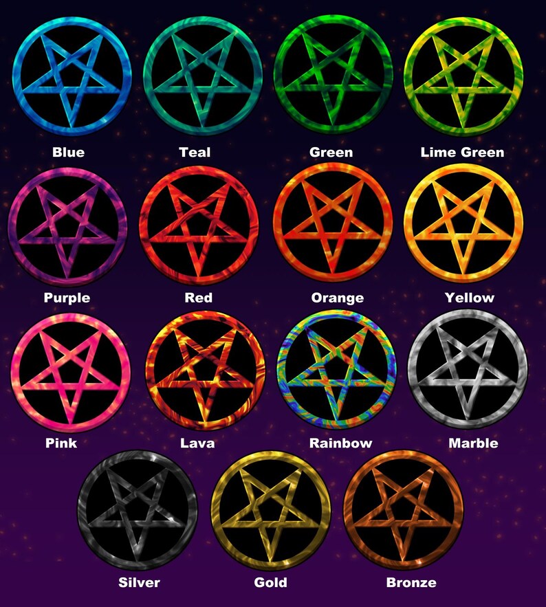 Occult Inverted Pentagram Star Sticker - Variety of Colors and Sizes ...