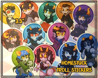 Homestuck 3.5&quot; Troll Character Stickers (Beta Trolls)