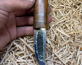 Handmade Mini Yakut Knife: Forged Steel Blade, Ironwood Handle