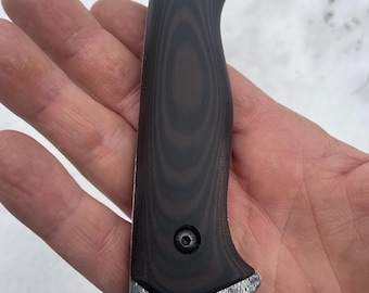 Hand-forged knife for forest survival: D2 steel, Micart handle