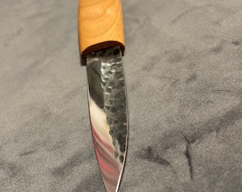 Cuchillo de tallar madera Sloyd forjado a mano: herramienta para cuencos y cucharas con filo de navaja