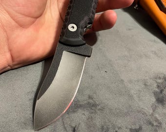 Hand Forged Mini Bushcraft Knife | ABS Handle, Camping Outdoors