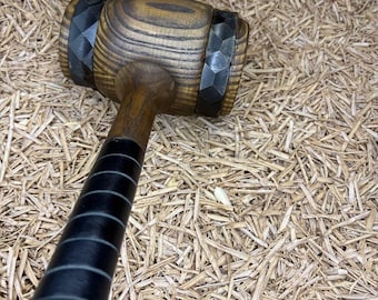 Handmade wooden hammer for working with leather - oak hammer for processing and stamping leather, handmade ash hammer.