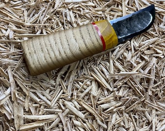Hand Forged Mini Yakut Knife: 95x18 Steel, Ash Wood Handle